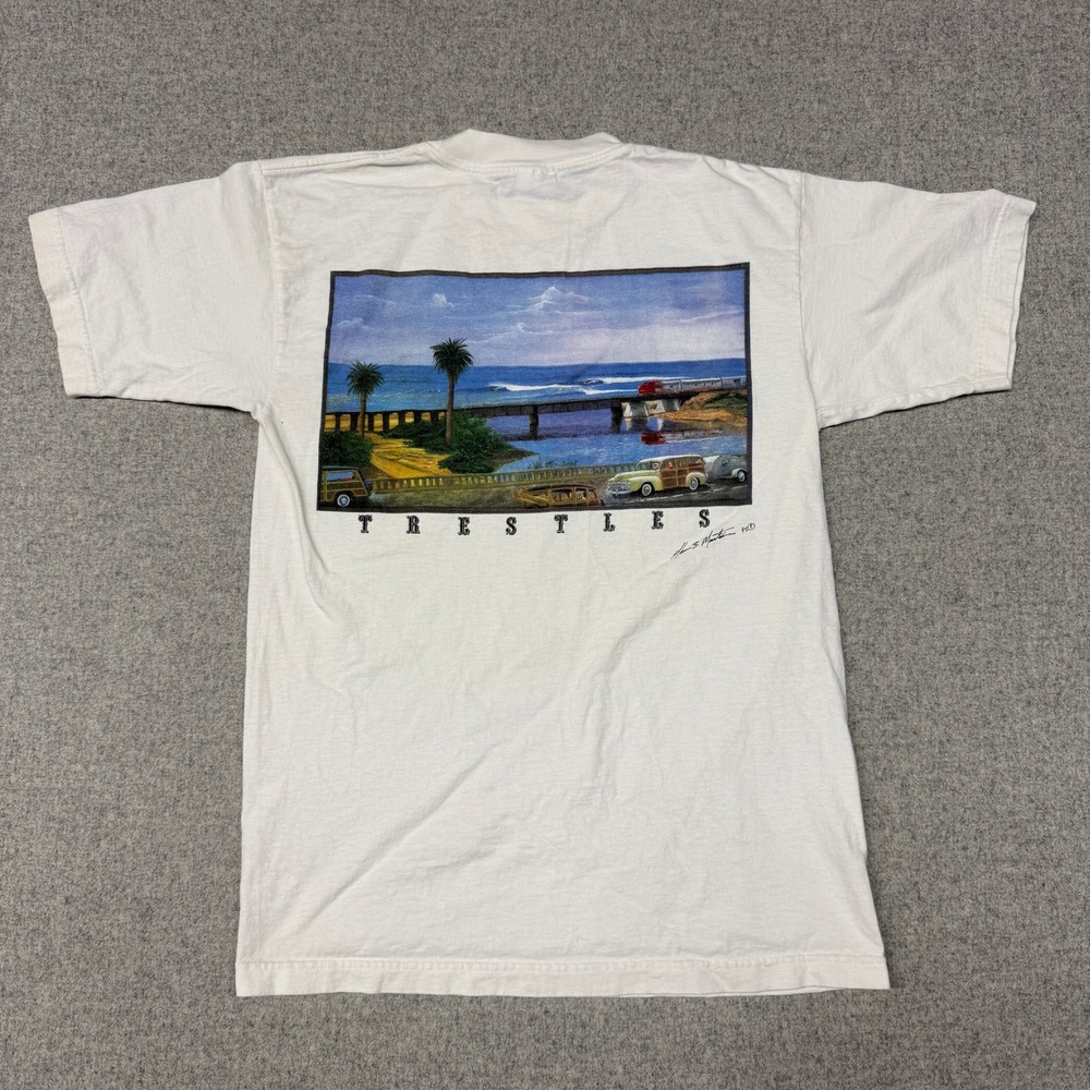 Murina | Trestles Vintage 90s Surf Graphic T-Shirt | M | White | Made in USA